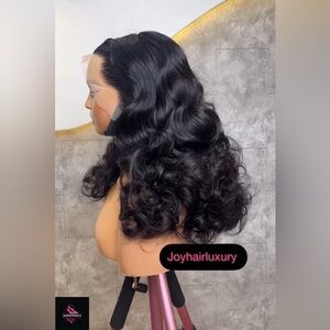 JoyhairLuxury mega wavy bouncy frontal human hair wig